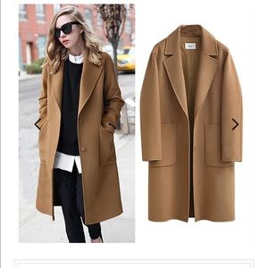 Long Camel Coat- Medium; NWT‼️